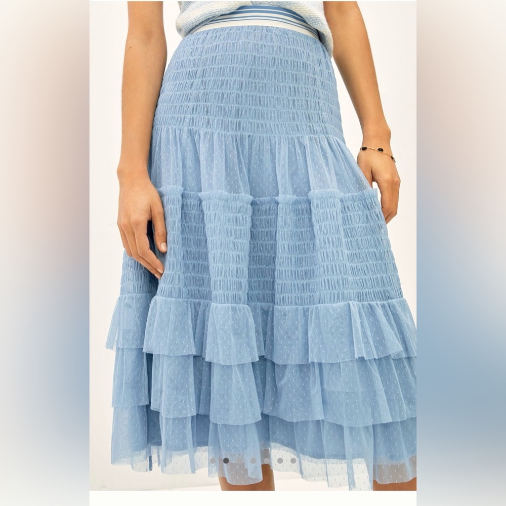 Maeve Anthropologie Tulle Midi Skirt